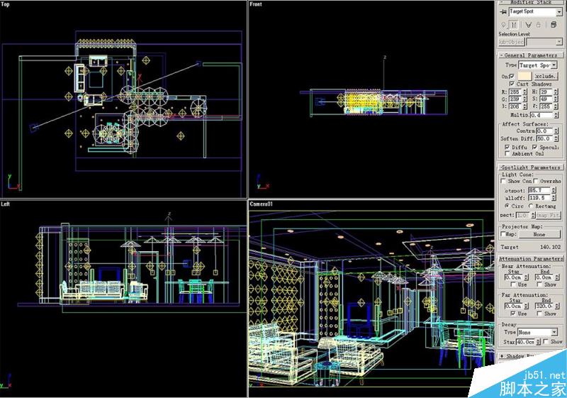 3DSMAX默認渲染器渲染出高品質室內效果圖 武林網 3DSMAX建模教程