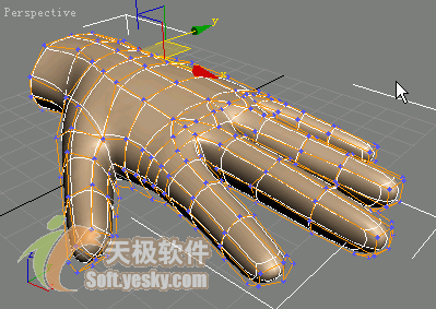 3Ds max多邊形建模實例：人手模型 武林網 3DSMAX入門教程