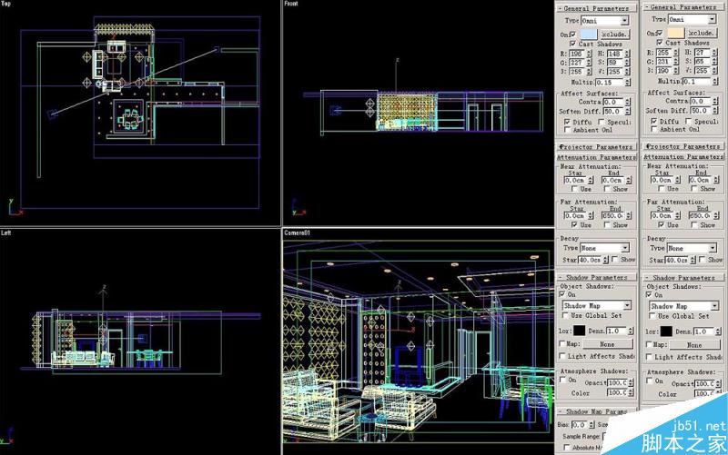 3DSMAX默認渲染器渲染出高品質室內效果圖 武林網 3DSMAX建模教程