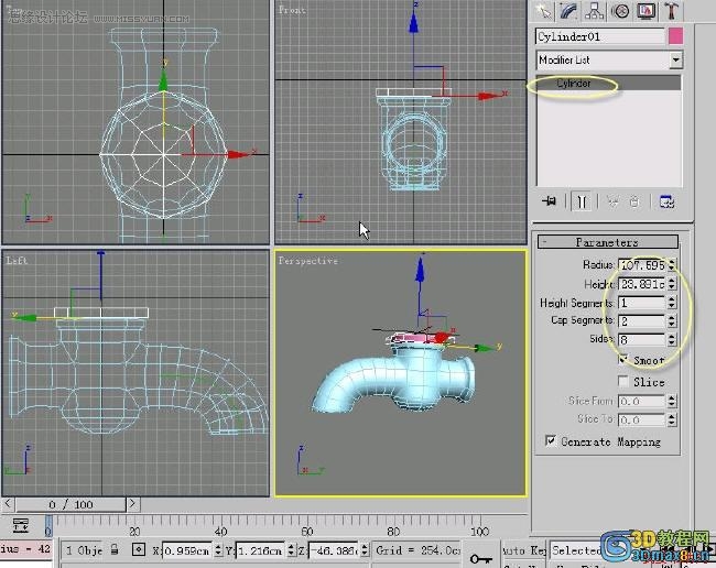3D MAX建模教程：制作水籠頭建模教程,PS教程,思緣教程網