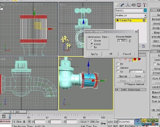 3D MAX建模教程：制作水籠頭建模教程,PS教程,思緣教程網