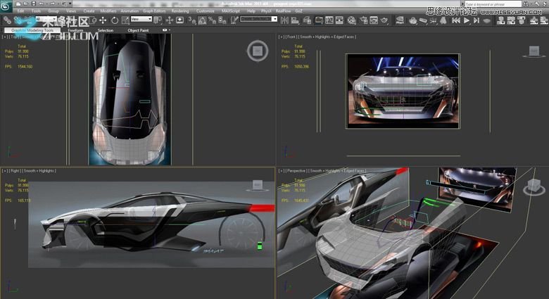 3dmax集合Vray制作標致時尚的汽車模型,