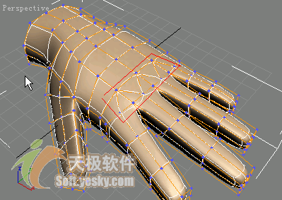 3Ds max多邊形建模實例：人手模型 武林網 3DSMAX入門教程