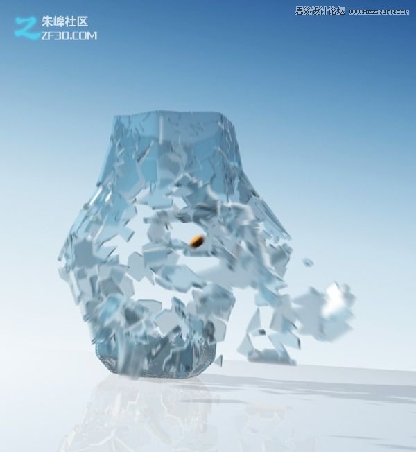 3Dmax制作超酷的子彈打碎玻璃效果圖,