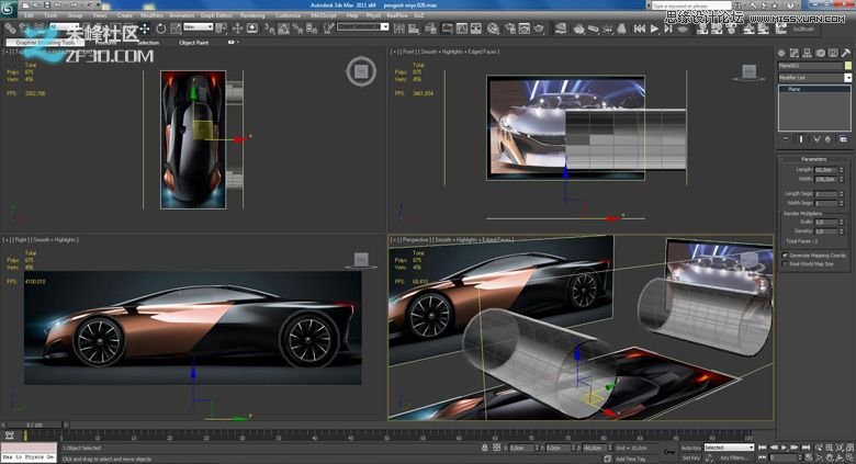 3dmax集合Vray制作標致時尚的汽車模型,