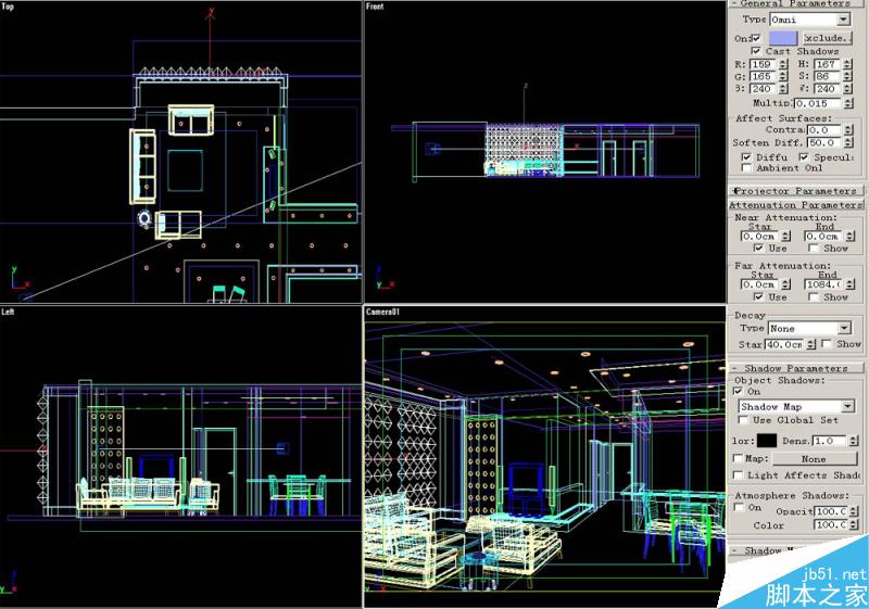 3DSMAX默認渲染器渲染出高品質室內效果圖 武林網 3DSMAX建模教程