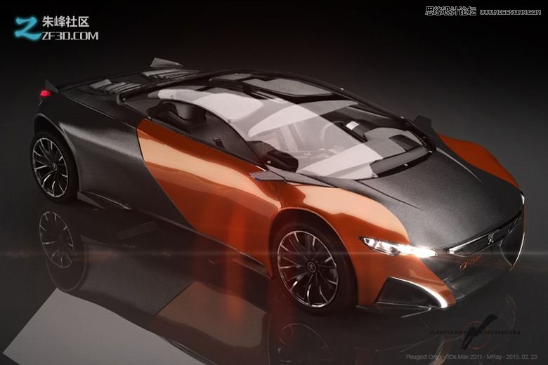3dmax集合Vray制作標致時尚的汽車模型,