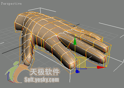 3Ds max多邊形建模實例：人手模型 武林網 3DSMAX入門教程