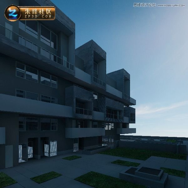 3DSMAX制作大氣的小區室外效果圖,PS教程,思緣教程網