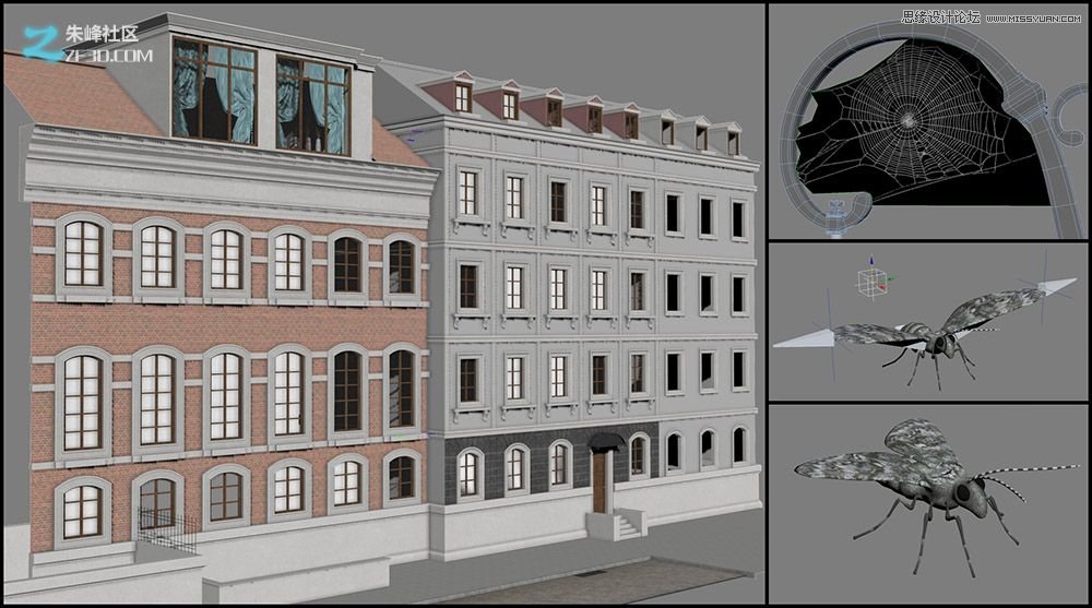3dmax制作歐式風格的墻壁路燈效果,PS教程,思緣教程網