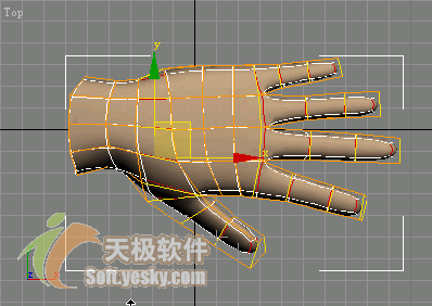 3Ds max多邊形建模實例：人手模型 武林網 3DSMAX入門教程