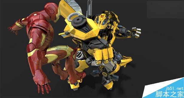 當大黃蜂遭遇鋼鐵俠制作解析 武林網 3DSMAX動畫角色教程