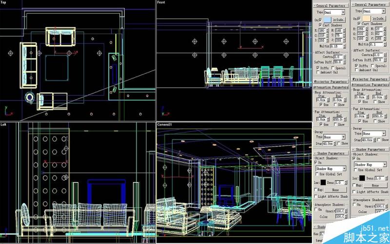 3DSMAX默認渲染器渲染出高品質室內效果圖 武林網 3DSMAX建模教程