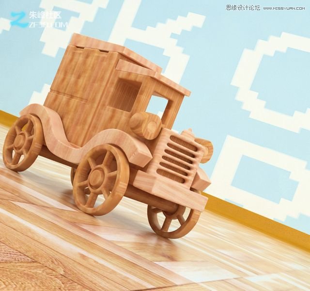 3Dmax制作木質紋理的立體玩具車教程,