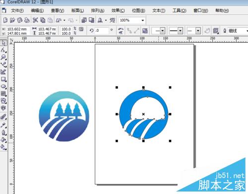 怎么用CorelDRAW曲線圖形標志