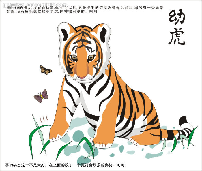 CDR繪制可愛的幼虎 武林網 CDR實例教程