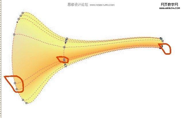 CorelDraw網格填充工具繪制卡通嗩吶_武林網