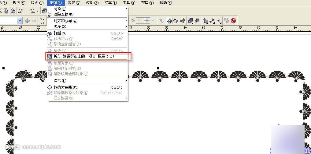 CorelDRAW繪制漂亮的花紋邊框 武林網 CorelDraw實例教程