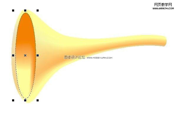 CorelDraw網格填充工具繪制卡通嗩吶_武林網