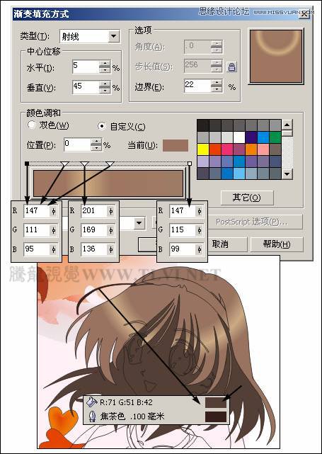 CorelDRAW繪制日式卡通美女教程,破洛洛