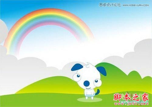 CorelDraw交互式調和工具制作卡通彩虹,武林網