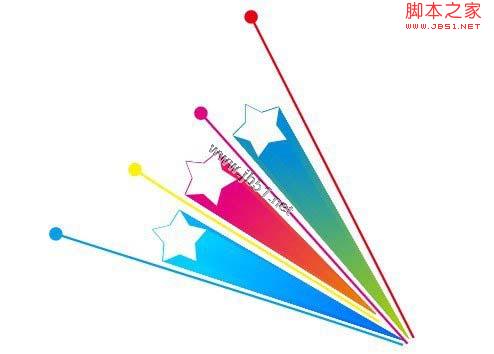 Coreldraw繪制帶拖影效果的立體五角星
