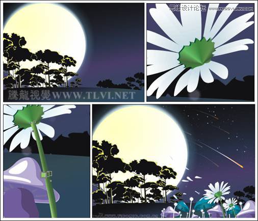 CorelDRAW繪制月圓之夜飛逝的流星教程,破洛洛