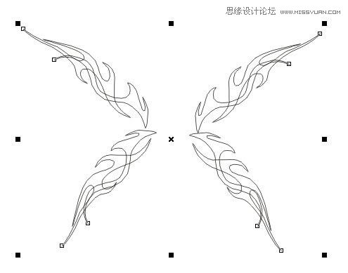 CorelDraw繪制時尚的蝴蝶花紋圖案教程,PS教程,思緣教程網