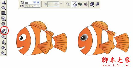 Coreldraw繪制小魚Nemo