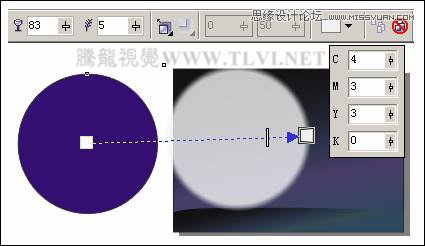 CorelDRAW繪制月圓之夜飛逝的流星教程,破洛洛