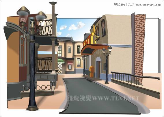 CorelDRAW繪制街道場景教程之歐洲小鎮,破洛洛
