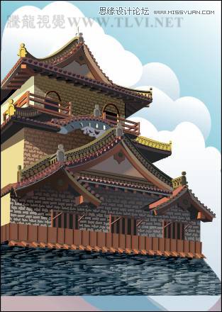 CorelDRAW繪制中國風古典建筑城樓教程,破洛洛