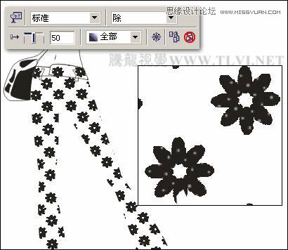 CorelDRAW繪制半調圖案背景前的摩登少女,破洛洛