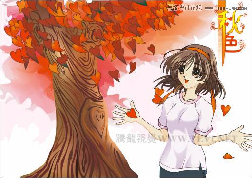CorelDRAW繪制日式卡通美女教程,破洛洛