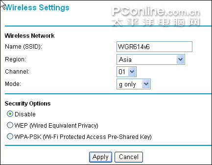 選擇‘Wireless Settings’