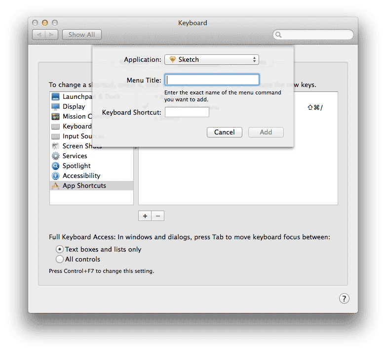 (Mac OS X 添加應用快捷鍵)