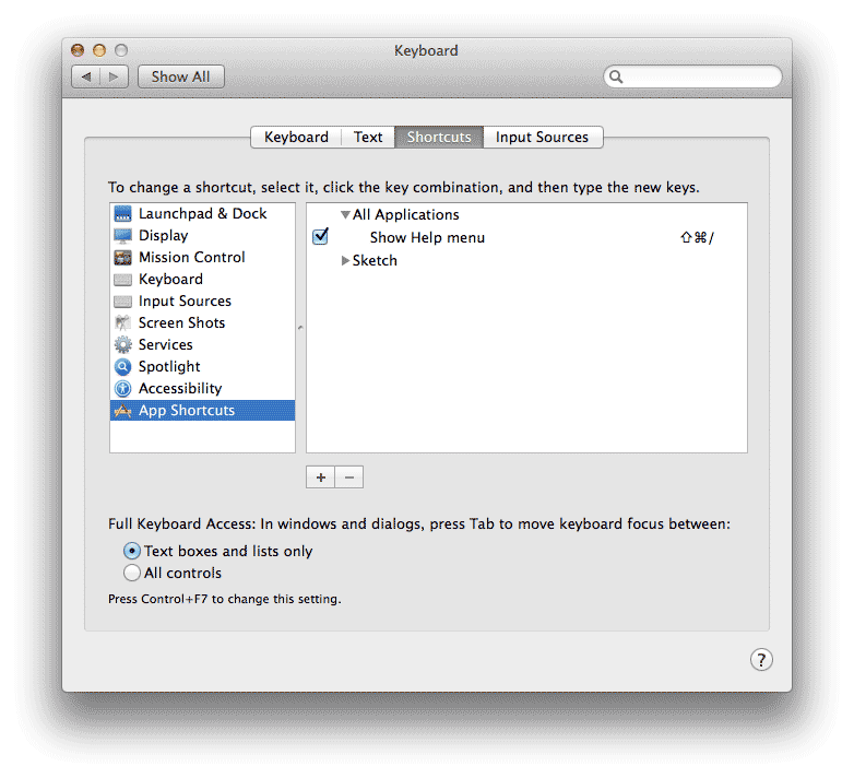 (Mac OS X 自定義快捷鍵設置)