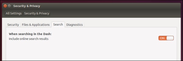 關閉Ubuntu在線搜索結果