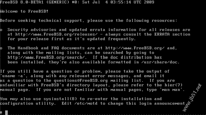FreeBSD 8.0安裝教程