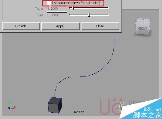 MAYA Polygons建模Edit Mesh命令集詳解解釋 武林網 MAYA建模教程5-face-use-selected-curve-for-extrusion.gif