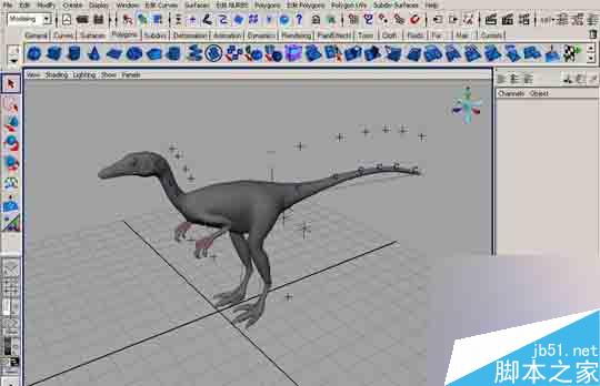 MAYA 7.0恐龍建模教程 武林網 MAYA建模教程