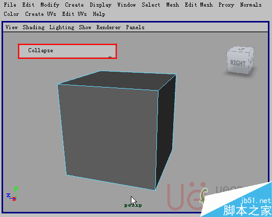 MAYA Polygons建模Edit Mesh命令集詳解解釋 武林網 MAYA建模教程46-collapse.gif