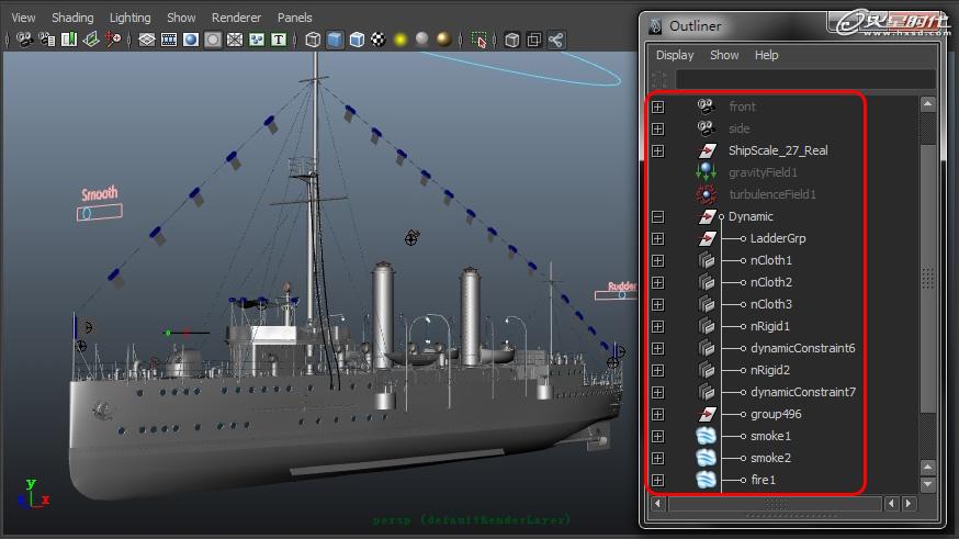 MAYA制作中山艦 綁定篇 武林網 MAYA動畫教程