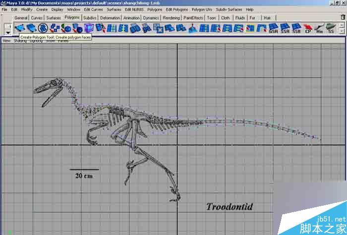 MAYA 7.0恐龍建模教程 武林網 MAYA建模教程