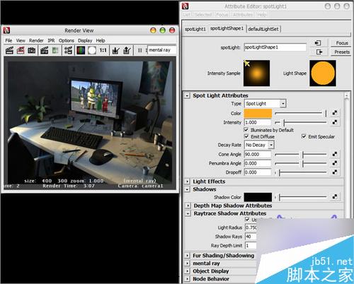 Maya Mentalray渲染逼真辦公桌教程 武林網 MAYA材質燈光