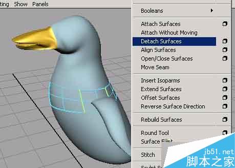 MAYA nurbs無縫建模打造一只企鵝 武林網 MAYA建模教程