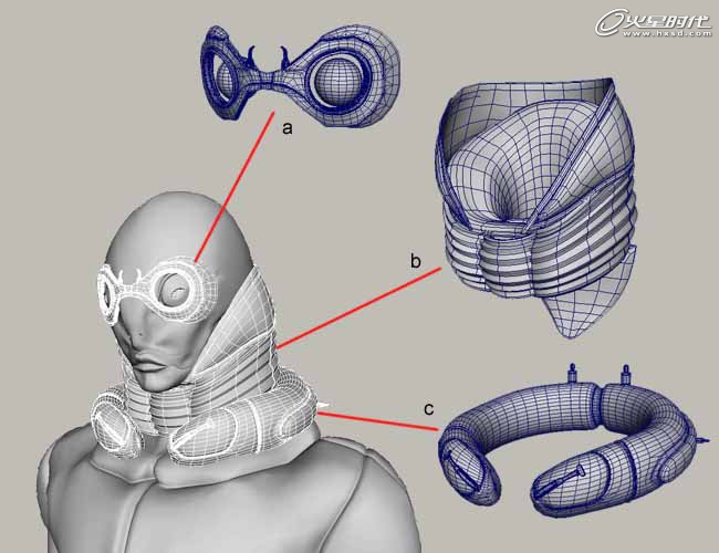 maya打造《地獄男爵》里的魚人角色 武林網 maya角色教程