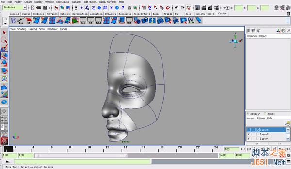 MAYA NURBS制作高精度生物模型詳解 武林網 MAYA建模教程