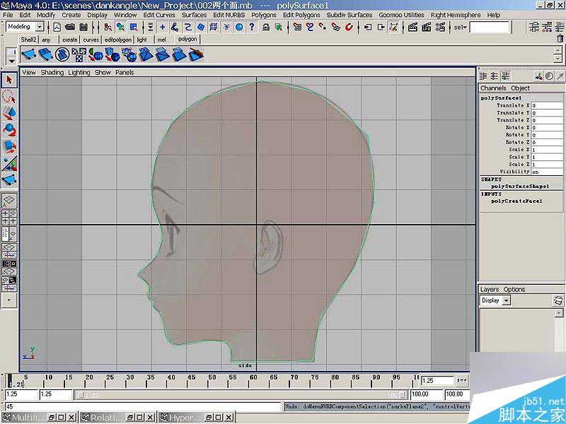 maya 建模教程 卡通人頭簡單建模 武林網 MAYA建模教程
