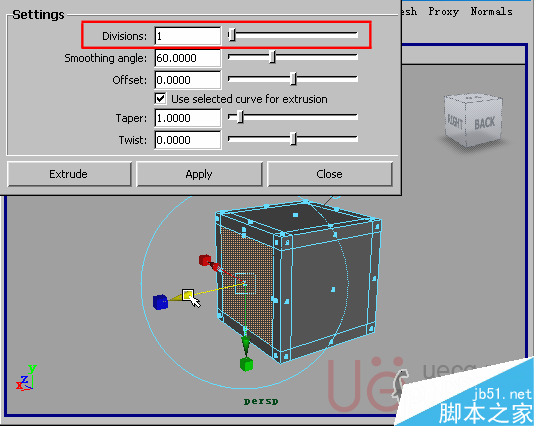 MAYA Polygons建模Edit Mesh命令集詳解解釋 武林網 MAYA建模教程2-extrude-faces-divisions.gif
